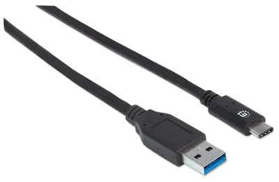 Image de MANHATTAN USB Kabel 3.1 C -> A St/Bu 1.00m schwarz