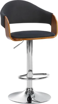 Produktbild von Barhocker Nilse Stoff chrom - walnuss/schwarz