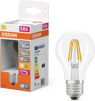 Zdjęcie produktu dla OSRAM OSR LED A 7W E27KLAR 806LM DIM 6 Stück Verkaufseinheit 351855 4099854465055
