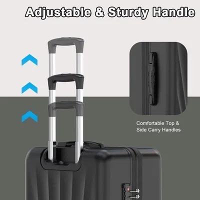 Produktbild von Koffer-Set – 5-teilig – ABS – Schwarz – 360-Grad-Schwenkräder – TSA-Schloss