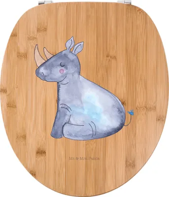 Produktbild von Mr. & Mrs. Panda Toilettendeckel Einhorn Nashorn - Transparent - Geschenk, Nashörner, klo deckel, Regenbogen, WC, Klodeckel, WC-Sitz, Lustig, Unicorn, Zoo, Witzig, Sitz