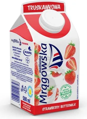 Zdjęcie produktu dla Maślanka Mrągowska Truskawkowa 500ml