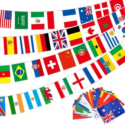 Produktbild von Flaggenkette mit 100 internationalen Flaggen
