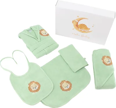 Produktbild von Baby Geschenk Set 5-teilig - Geschenkbox - 0-12 Monate Grün