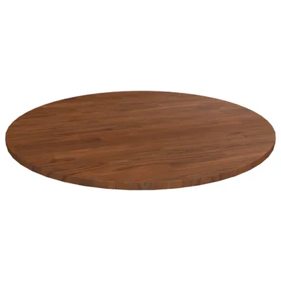 Zdjęcie produktu dla The Living Store Okrągły blat ciemnobrązowy Ø80x1,5 cm Obrobione drewno dębowe