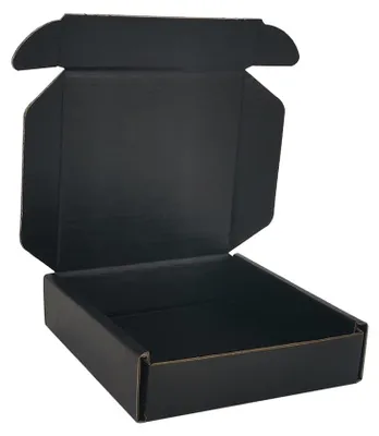 50 Stück Wellpapp-Versandkartons 10x10x2,5 cm schwarz