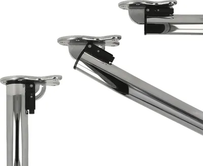 Produktbild von Abklappbares Tischbein 710mm Chrom glänzend d:50mm Möbelfuß Tischfuß aus Metall