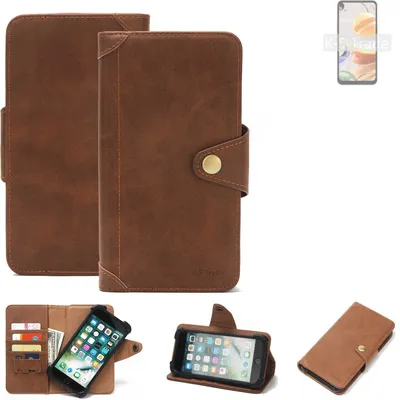 Produktbild von K-S-Trade Handyhülle kompatibel mit LG Electronics K61 Schutz Hülle Walletcase Bookstyle Tasche Case Handytasche Wallet Flipcase Cover PolyurethanBraun (1x)