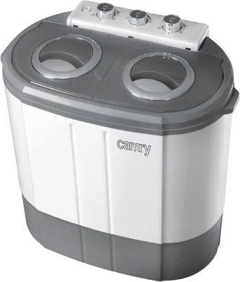 Produktbild von JUNG CAMRY CR8052 Mini Waschmaschine mit Schleuder weiss/grau, Waschautomat bis 3 KG , 2 Kammer Reisewaschmaschine, Miniwaschmaschine, Camping Mobile