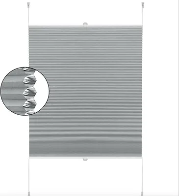 Obrázok produktu pre Voštinová roleta - priesvitná - sivá - 90x130cm - izolačná - polyester