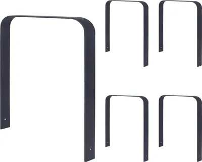 Produktbild von 5x Fahrradanlehnbügel 115x76 cm Flachstahl feuerverzinkt pulverbeschichtet zum Einbetonieren Anthrazit Typ U