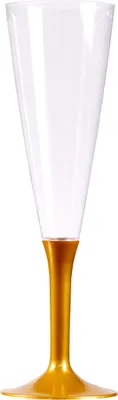 Immagine prodotto di Bicchieri da champagne con base dorata 10 pezzi trasparenti-oro 150 ml -