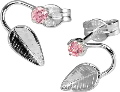 Image de SilberDream Boucles d'oreilles Femme 925 argent rose feuille zirconium SDO531P