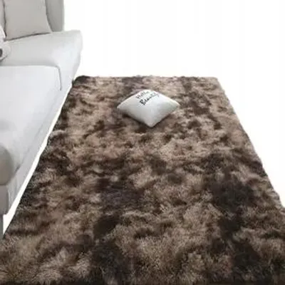 Zdjęcie produktu dla Brązowy dywanik pluszowy, miękki, Rabbit Shaggy, 100 x 150 cm, XL, gruby