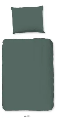 Productafbeelding van Good Morning Peuter Dekbedovertrek Katoen Uni - olive green 120x150cm