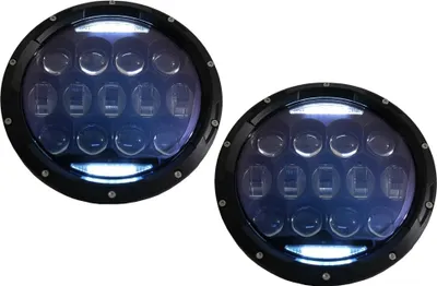 Image de 7 pouces CREE LED Amber Halo DRL phares pour Jeep Wrangler TJ JK 97-18.