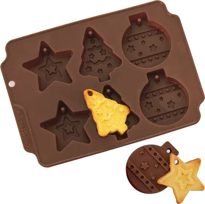 Produktbild von Orion Backform Silikonbackform für Kekse Glaskugel Weihnachtsbaum Sternchen
