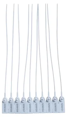 Sicherheits-Plomben, 100 Stück, 370 mm, weiß, Kunststoff