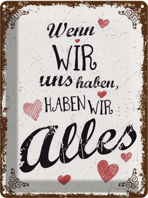 Produktbild von vianmo Blechschild 40x30 cm Wenn wir uns haben, haben alles Spruch Zitat