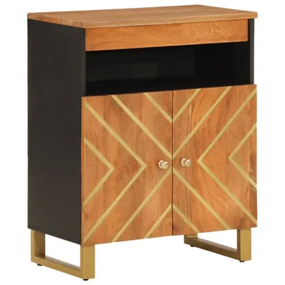 Immagine prodotto di Mobiletto Marrone e Nero 60x33,5x75 cm Legno Massello di Mango