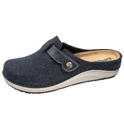 Produktbild von Fischer Damen Pantoffel Filz Klettverschluss Hausschuh Kontrastsohle 646463, Grö
