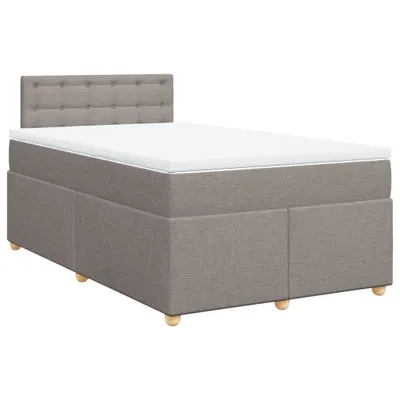 Zdjęcie produktu dla Łóżko Kontynentalne Z Materacem, Taupe, Tkanina, 120X200 Cm Lumarko!