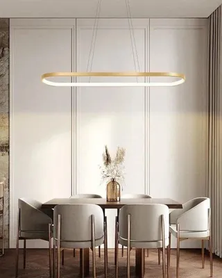 Immagine prodotto di Lampada a sospensione LED dimmerabile ovale 90 cm, color oro