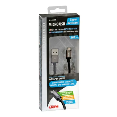 Obrázek produktu pro Zesílený kabel USB > Micro-USB - 100 cm - černý