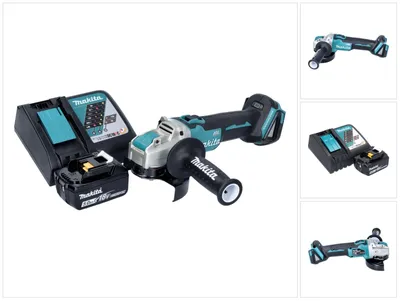 Image de Makita DGA521RT1X1 Meuleuse d'angle sans fil 125 mm 18V - X-LOCK Brushless + 1x Batterie 5,0 Ah + Chargeur + Coffret Makpac