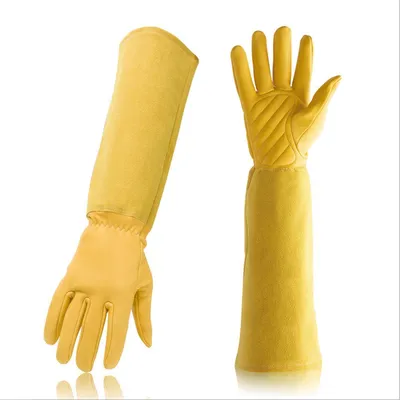 Produktbild von Lange Gartenhandschuhe für Damen, Arm- und Ellbogenschutz, dornenfeste Gartenhandschuhe mit extra langem Unterarmschutz