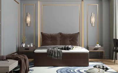 Obrázek produktu pro Boxspringová postel PINELOPI - 160x200, hnědá