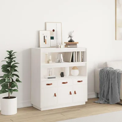 Obrázek produktu pro vidaXL Highboard White 100x40x108,5 cm Masivní borovicové dřevo