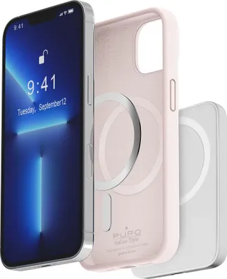 Zdjęcie produktu dla PURO, silikonowe etui Icon kompatybilne z Apple iPhone 14 Pro MagSafe, różowe