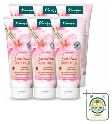 Imagen del producto de 6 x Loción corporal Kneipp, piel suave, extracto de flor de almendro - 200 ml - Paquete de suministro - 6 unidades