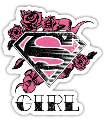 Produktbild von Spreadshirt DC Comics Superman Logo Rosen Girl Sticker Aufkleber, 10 x 10 cm, Mattweiß