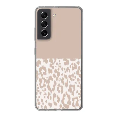 Produktbild von MuchoWow® Handyhülle Schutzhülle Hülle für Samsung Galaxy S21 FE Panther Druck - Rosa - Tiere Silikon Softcase Handy Hülle - Mobiltelefonhülle