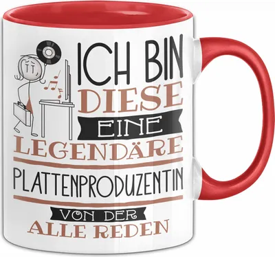 Produktbild von Plattenproduzentin Tasse Geschenk Ich Bin Diese Eine Legendäre Plattenproduzentin Von Der Alle Reden Geschenkidee Geburtstag Weihnachten (Rot)