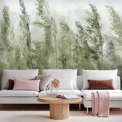 Produktbild von Selbstklebende Folie Fototapete - Tall Grasses - Green 392x280 cm Landschaften b-A-0724-a-d