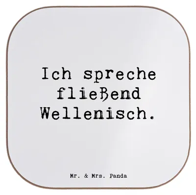 Produktbild von Mr. & Mrs. Panda unterleger Spruch Fließend Surfen - Weiß - Geschenk, Teamsport, Abenteuer, Coaster, Untersetzer für Gläser, Sportart, Sportler Geschenke, Geduld, Ozean