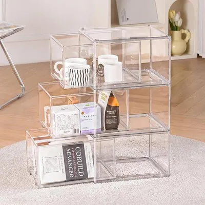 Produktbild von Famanu Aufbewahrungsbox transparent, stapelbar - Set von 3