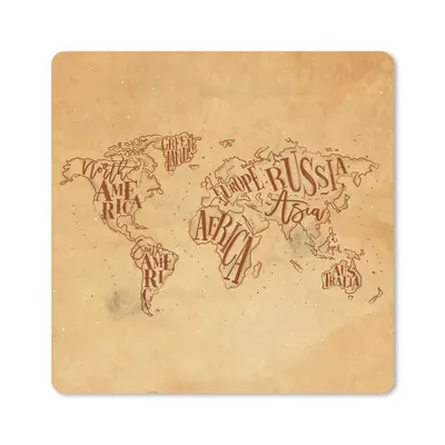 Produktbild von MuchoWow® Mauspad Mousepad Weltkarte - Vintage - Papyrus 20x20 cm - Mousepads - Maus Mat - Pad - Mausunterlage - Desk Mat - Bureauartikeln