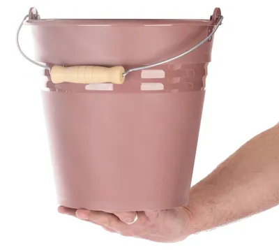 Obrázok produktu pre Plastové vedro s kovovou rukoväťou – 7 l – vedro na potraviny určené na skladovanie a čistenie – záhrada a domácnosť – ružové