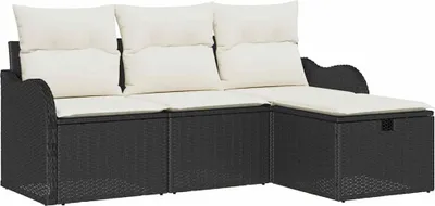 Produktbild von vidaXL Gartensofa-set 4 stk. Poly Rattan