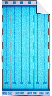 Obrázok produktu pre Solidchoice – Mikrovláknový plážový uterák 90x180 cm. Rýchlo schnúci, kompaktný, s motívom bazéna