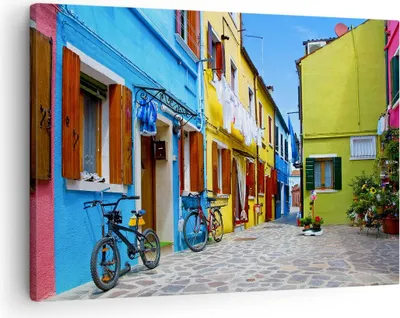 Produktbild von Bild auf Leinwand - Leinwandbild - Sonne Tag Fahrrad Straße - 70x50cm - Wand Bild - Wanddeko - Leinwanddruck - Bilder - Kunstdruck - Wanddekoration - Leinwand bilder - Wandkunst - AA70x50-2614
