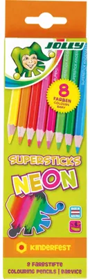 Immagine prodotto di Matite colorate Jolly Supersticks, confezione da 8 pezzi - colori vivaci, adatte a bambini dai 3 anni in su