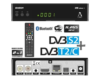 Obrázek produktu pro Edision OS nino plus DVB-S2 + DVB-T2/C Přijímač H.265 včetně WLAN