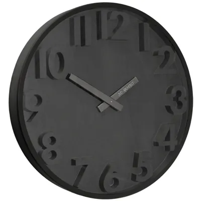 Produktbild von JVD HC11.3 Wanduhr Quarz analog schwarz rund mit Glas modern