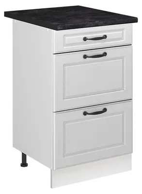 Produktbild von Küchenunterschrank Vicco R-Line Weiß Landhaus/Weiß 50 cm Arbeitsplatte Anthrazit, Model 69723