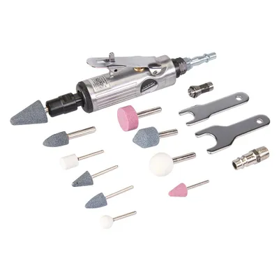 Produktbild von Druckluft Geradschleifer mit Zubehör Set 15-tlg.